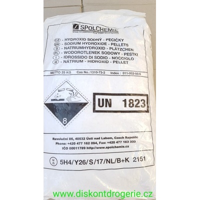 Hydroxid sodný louh čistič odpadů 25 kg