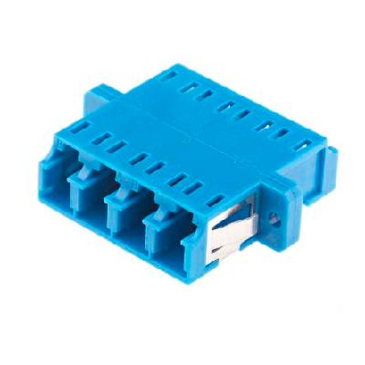 Четворен LC оптичен адаптер, сингълмод, с фланци, син, MegaF (AT-LCQUADBLUE)