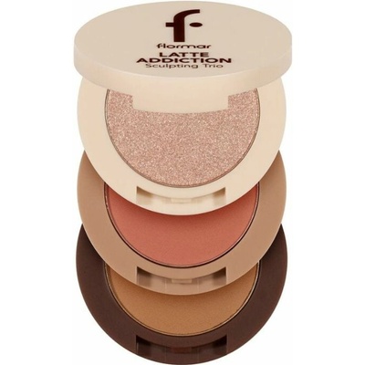 Flormar paletka trio 3v1 Latte Addiction Sculpting Trio 002 Mystery Drip 2,6 g
