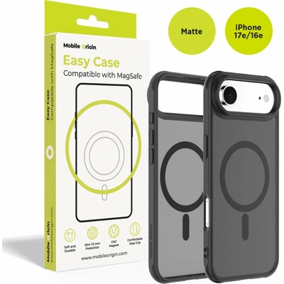Mobile Origin puzdro Easy Hybrid MagSafe pre iPhone 17e / iPhone 16e matne čierna MO-HYBL-IP16E