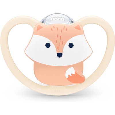 Nuk Силиконова залъгалка NUK - Space, Лисица, с кутийка, 0-6 m (10730269-Лисица)