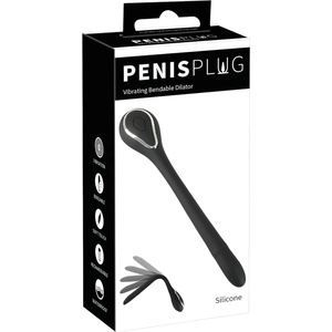 Penisplug Пенис плъг дилататор - акумулаторен, вибриращ дилататор (1 см, черен)