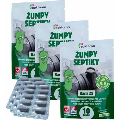 Baktoma Bacti ZS Tablety - Bakterie do žump a septiků BACTI ZS: 10 TABLET – Zboží Dáma