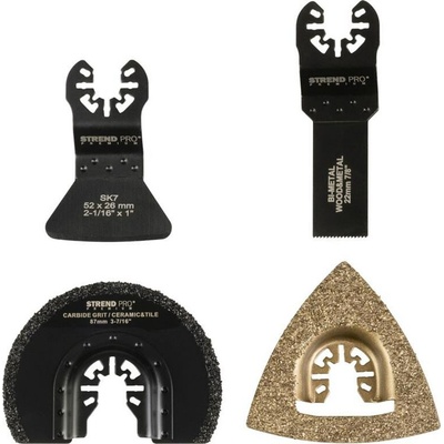 Sada nástrojů Strend Pro TAS-TW104 pilový list a půlkruh do multibrusky, karbid + Bi-metal, 4 dílná ST119268 – Zbozi.Blesk.cz