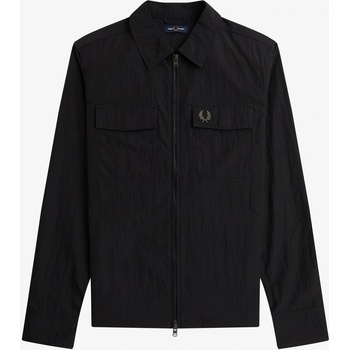 Fred Perry Риза с дълъг ръкав Fred Perry Men's Long Sleeve Zip Overshirt - Black 236