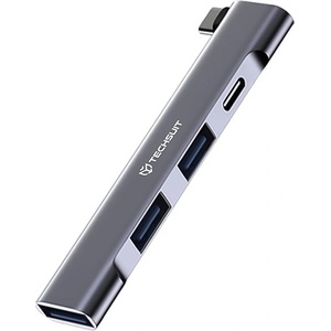 Преходник Techsuit Docking Station ZenithDock H12, 4 in 1, USB-C, 2x USB 2.0, 1x USB 3.0, 1x USB-C, 60W, сив