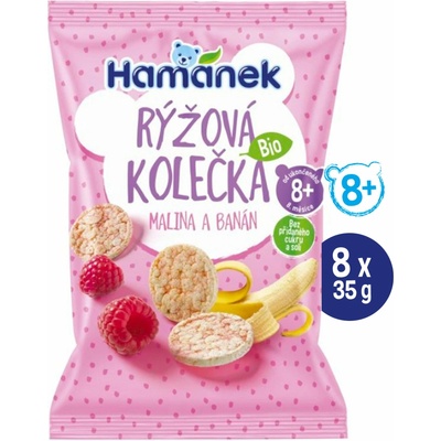 Hamánek Bio Ryžové oblátky malina a banán 35 g