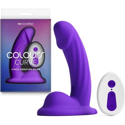 Вибриращо дилдо, 10 режима и дистанционно, 12, 6см. - Colours Curve Purple (NSTOYS1234)