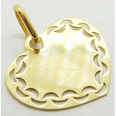 Klenoty Budín Dámský zlatý přívěsek s gravírováním srdce 03716