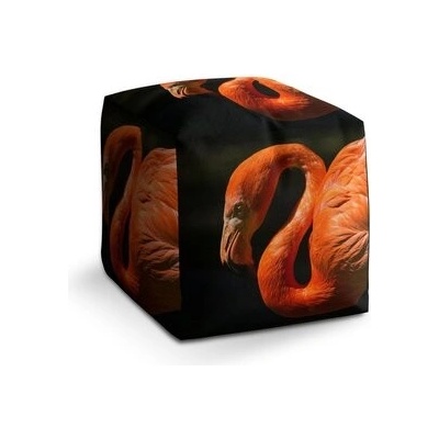 Sablio Taburet Cube Plameňák: 40x40x40 cm