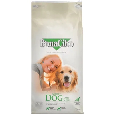 BonaCibo dog adult lamb & rice - суха храна за пораснали кучета от всички породи, над 1 година - агнешко месо и ориз, Турция - 15 кг