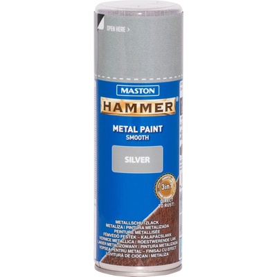 MASTON HAMMER 3 v 1, priamo na hrdzu 400 ml, Hladký lesklý efekt Strieborná