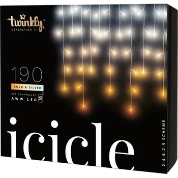 Smart LED vianočná reťaz TWINKLY Icicle TWI190GOP-TEU 5x0,6m WiFi