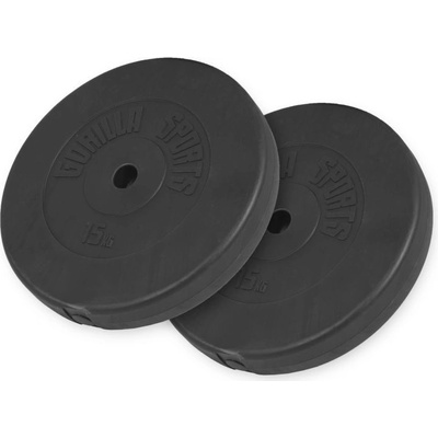 Gorilla Sports plastové záťažové kotúče 2 x 15 kg 31 mm