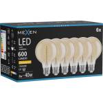Mexen Vintis 6x LED крушка с нажежаема спирала E27, G80, 8W, Топла светлина - 2200K, 600 lm, (L165-E27-0822-50x06)