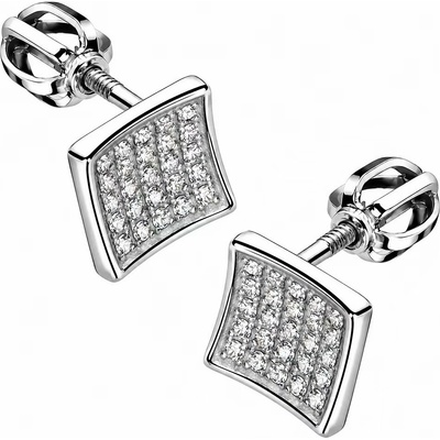 Zlaton Náušnice pecky bílé zlato se zirkony 0.6cm 1.45g 000620611242