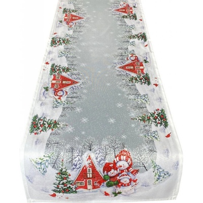 Mybesthome Vánoční ubrus - běhoun SNOWMAN FAMILY 40x140 cm – Zboží Mobilmania