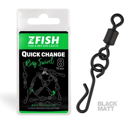 ZFISH Obratlík Quick Change Swivel Matt 10 ks Velikost: 8 – Zboží Dáma ZFISH Obratlík Quick Change Swivel Matt 10 ks Velikost: 8 – Zboží Dáma