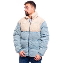 Karl Kani Retro Denim Teddy Puffer Jacket light dirty blue/cream