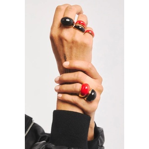 BERRIES пръстен дамски от позлатено сребро с емайл Viva Red Mini Ring (PVMC13)