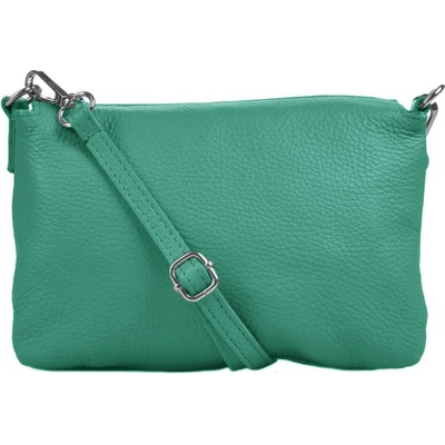 MaxFly Menší kožená crossbody kabelka 5474 tyrkys