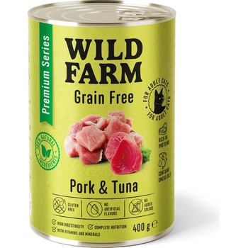 WILD FARM Premium Grain Free Pork and Tuna 400g - беззърнена храна за котки