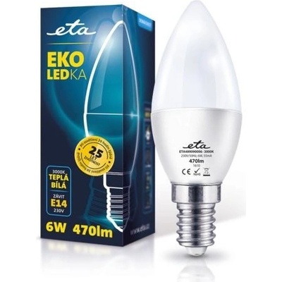 ETA EKO LEDka sviečka, 6W, E14, teplá biela
