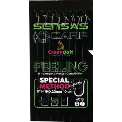 Sensas Feeder Nadväzec Method Spike 4015 Hooks To Nylon 16/0,20