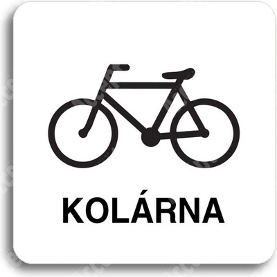ACCEPT Piktogram kolárna - bílá tabulka - černý tisk bez rámečku