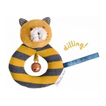 Image 1 of Moulin roty - Мека играчка-дрънкалка - Серия Мустакати - Жълтата котка Лулу (666013)