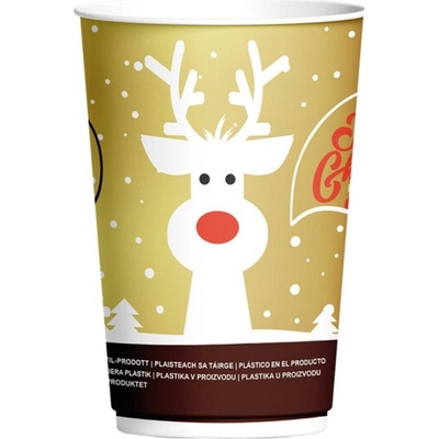 Intertan SA Papierový pohár Vianoce Christmas O90 mm 12oz, 330 ml Typ E-Zl
