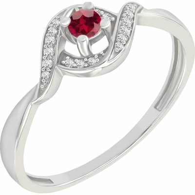 Eppi Zásnubní rubínový prsten s postranními diamanty Nurisa R41717