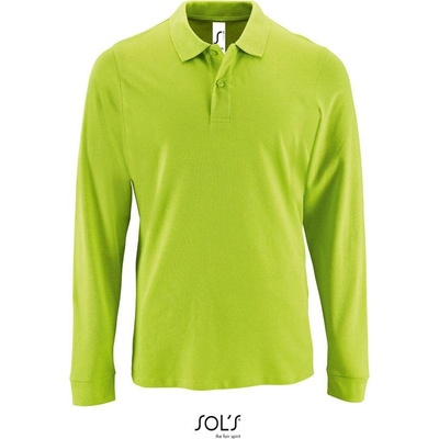 Sol's Perfect LSL Men pánske polo s dlhým rukávom zelené apple