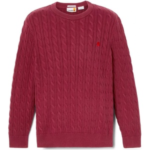 Timberland Мъжки пуловер Timberland Williams River Cable Crewneck Sweater Jumper - Burgundy - размер XXL (017-4093-0115)