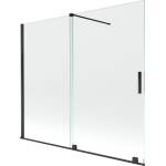 Mexen Velar разтегаема двукрила вана 180 x 150 см, прозрачна, черна - 896-180-000-01-70 (896-180-000-01-70)