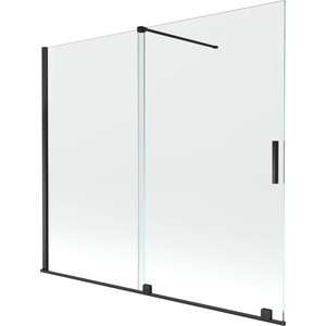 Mexen Velar разтегаема двукрила вана 180 x 150 см, прозрачна, черна - 896-180-000-01-70 (896-180-000-01-70)