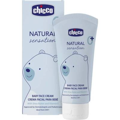 CHICCO Krém na detskú tvár Natural Sensation s bambuckým maslom a vitamínom E 50 ml, 0m+