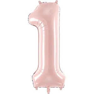 Party Deco Фолиев Балон Цифра, Светло Розово - 72 см - 1 (fb230p-1-081j)