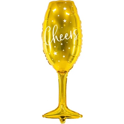 Ditipo Balónek fóliový nafukovací sklenice Cheers zlatý 80 cm