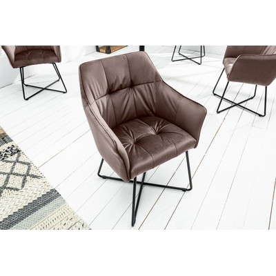 Anvicti1 Loft X taupe hnědá samet 2 ks