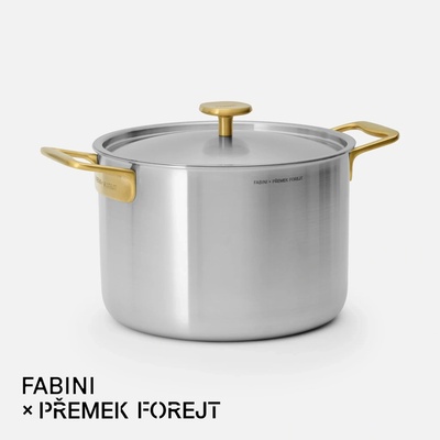 Hrnec FABINI & Forejt, 24 cm (7 l) - Nerezový beznýtový hrnec z vícevrstvé nerezové oceli s poklicí