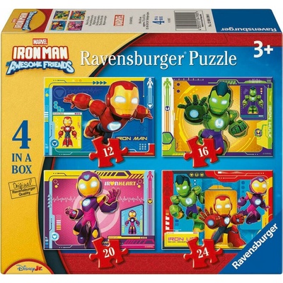 RAVENSBURGER Iron Man a jeho úžasní priatelia 4v1 12,16,20,24 dielov