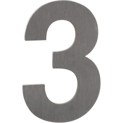 Samolepicí číslo "3", 50 mm, nerez, 50 x 1,5 mm