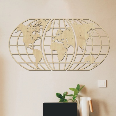 dřevo života 3 dílna mapa světa Global Zvolte barvu dekoru: Javor, Rozměry (cm): 156x80