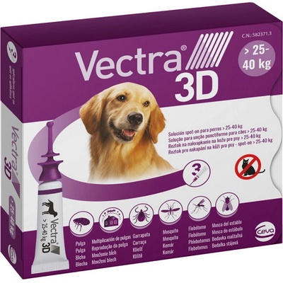 Vectra 3D dog L pipety proti kliešťom a blchám pre psy 25-40kg