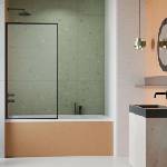 Radaway Параван за вана Radaway Modo F SL PNJ II, матово-прозрачен, черен, 70x150 см, 8 мм стъкло, ляв (10406070-54-01L)