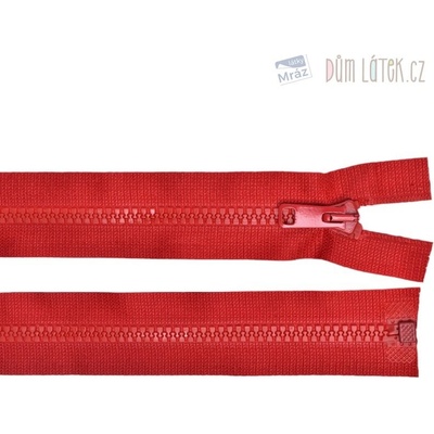 Zips kostený deliteľný červený, dĺžka 40 cm