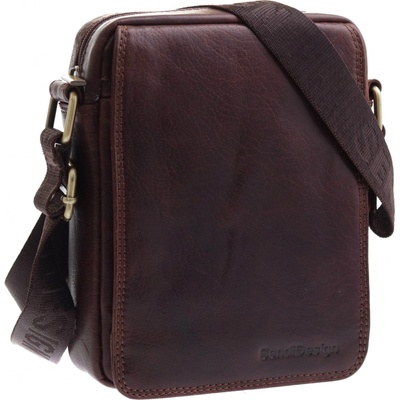 Sendi Design pánská kožená crossbody taška B-52006 hnědá