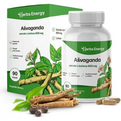 Herbs Energy Ashwagandha Extrakt z kořene 90 kapslí – Zboží Mobilmania