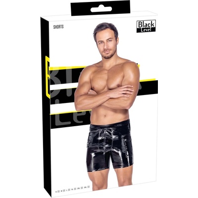 Black Level Vinyl Šortky čierne šortky s elastickým pásom
